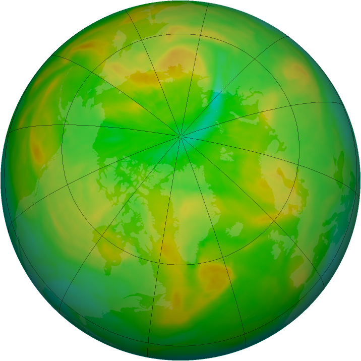 Arctic ozone map for 15 June 2015